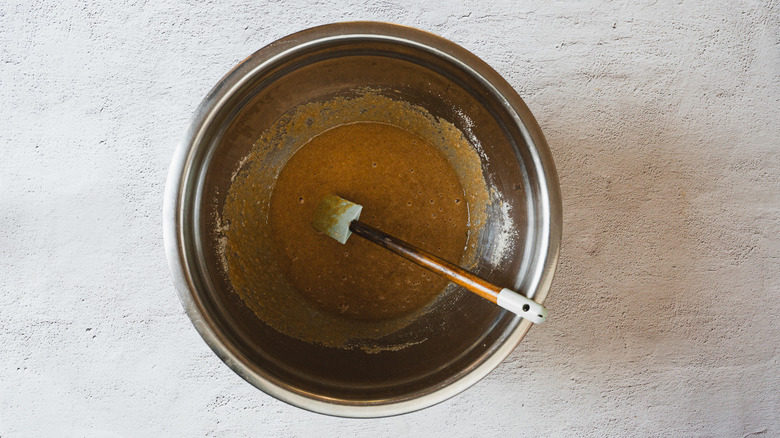 Batter in a bowl with spatula