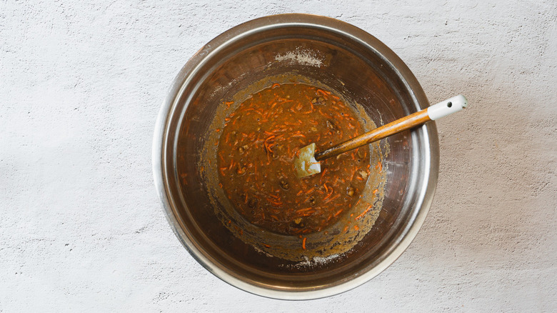 Batter in a bowl with spatula