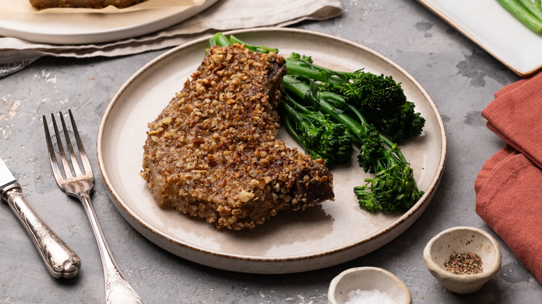 pecan-crusted pork chop