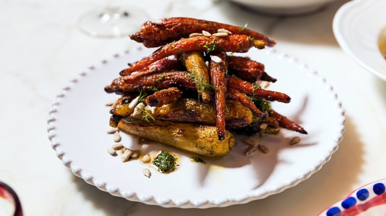 plate with moroccan spiced carrots