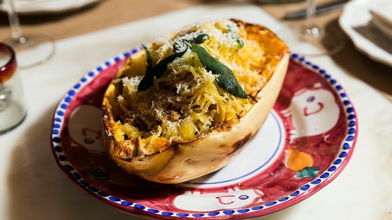 spaghetti squash with sage and walnuts