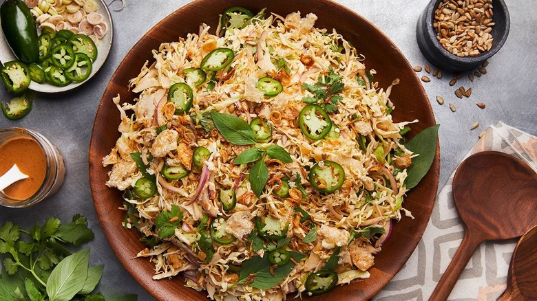 bowl of spicy cabbage salad