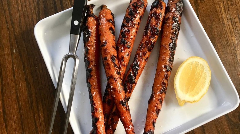 plate of tallow grilled carrots