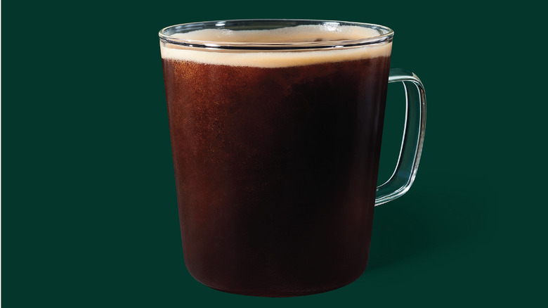 Starbucks Americano in glass mug