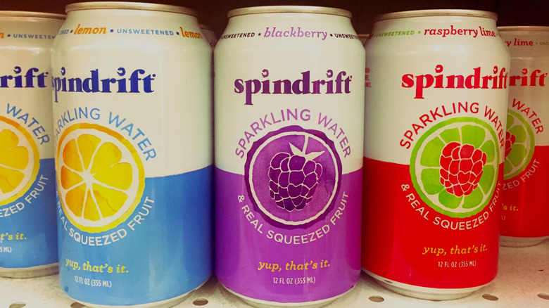 Spindrift sparkling water cans