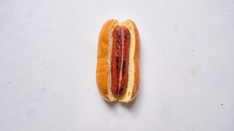 Hot dog inside bun