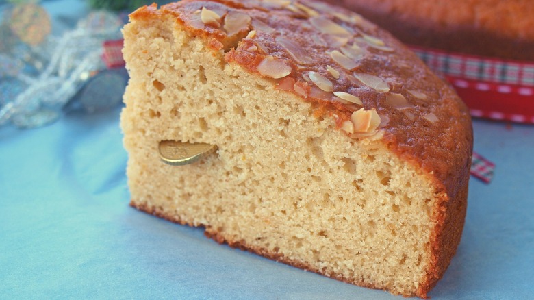 Vasilopita with coin