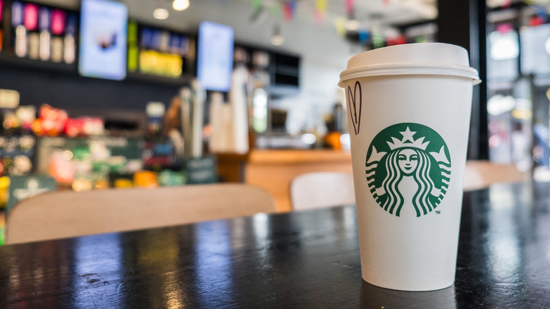 Starbucks cup on a table