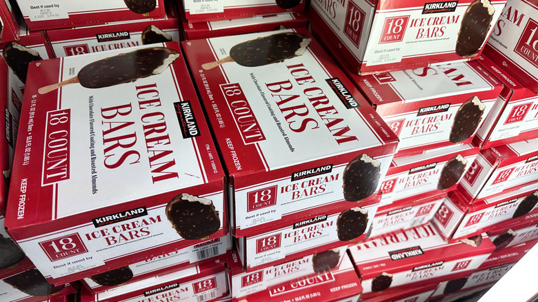 Packages of Kirkland Signature ice cream bars