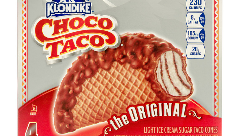 the label on a choco taco package