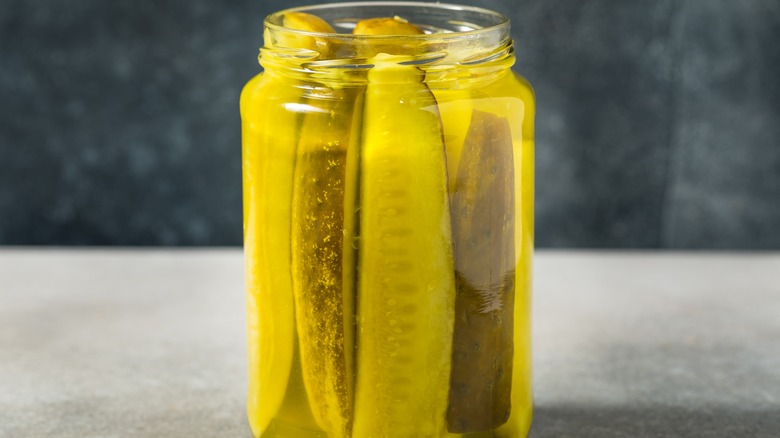 Jar of dill pickle spears