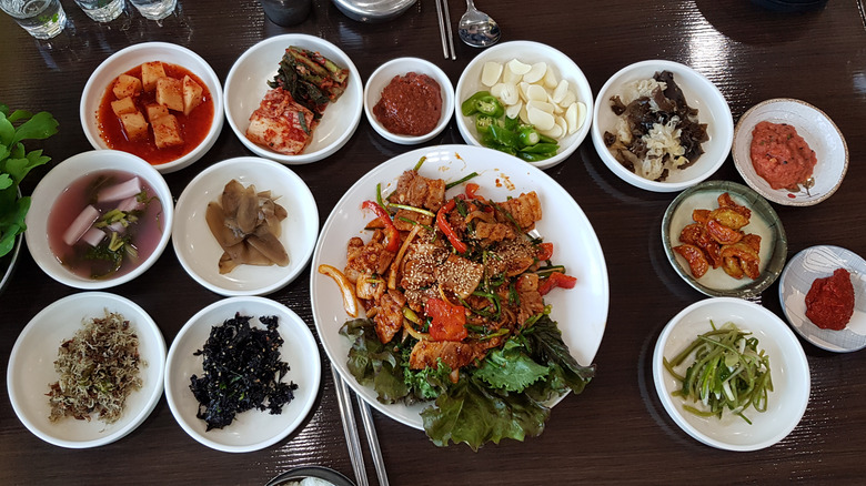 small plates of korean banchan