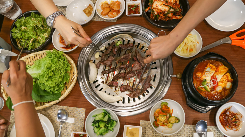 Korean BBQ spread
