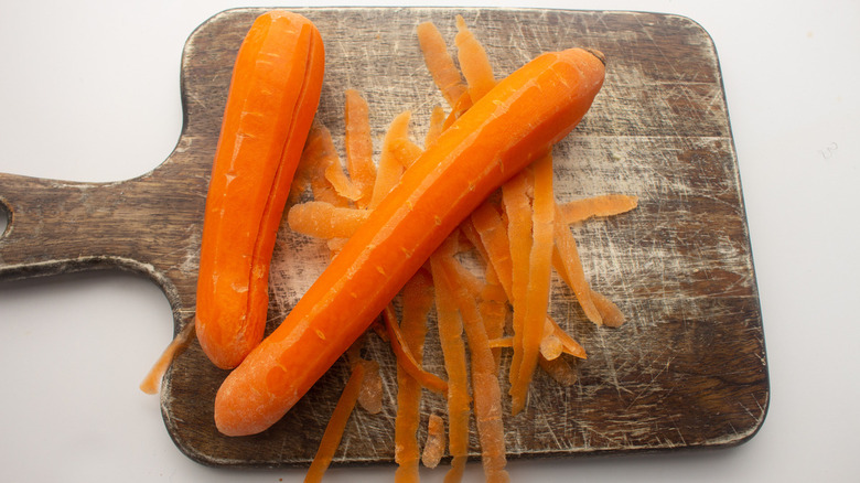 carrots on cutting board