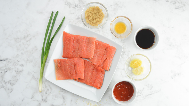 ingredients for Korean-style salmon