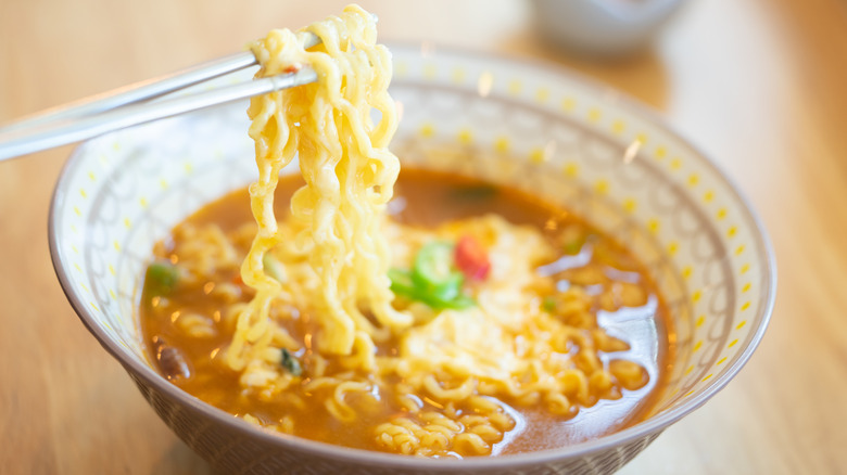 Korean spicy ramen with cheese