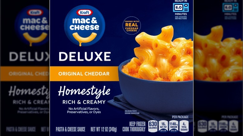 Box of Deluxe Frozen Kraft Mac and cheese