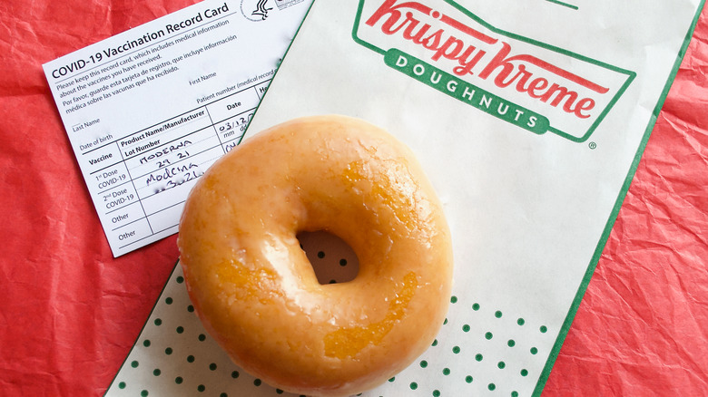 Krispy Kreme doughnut vaccine card