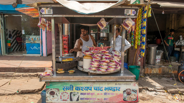 A vendor selling kulcha