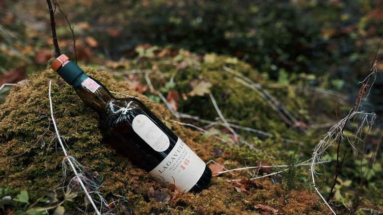 Lagavulin 16-year on moss