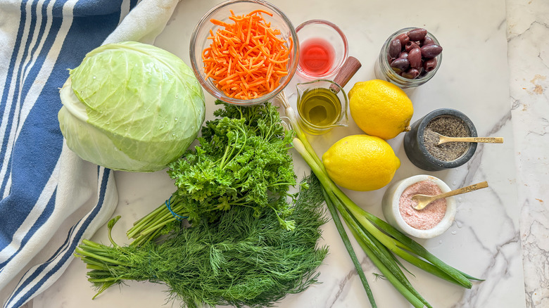 Greek cabbage salad ingredients