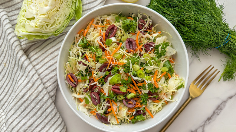 salad in white bowl