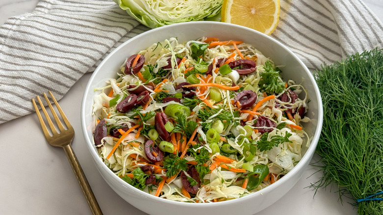 salad in white bowl