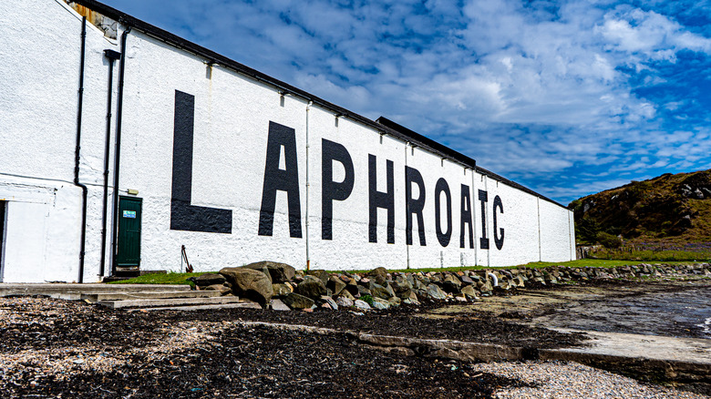 Outside the Laphroaig distillery