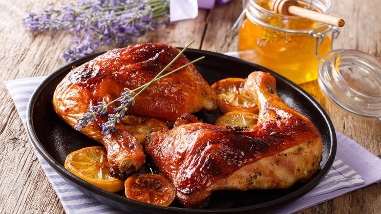 Roast chicken with lavender