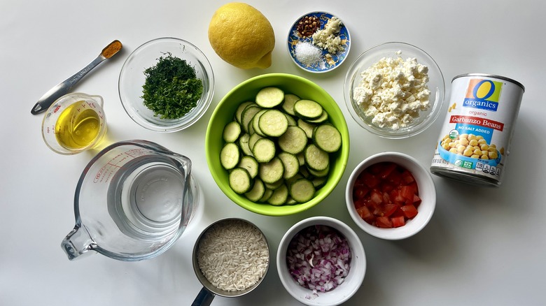 ingredients for layered zucchini casserole