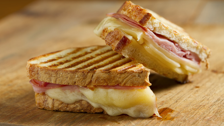 Grilled ham and cheese panini