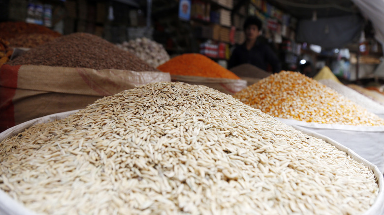 Wheat and grain at market 