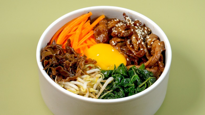 Bowl of vegetable bibimbap