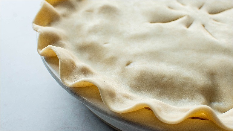 close up of pie crust