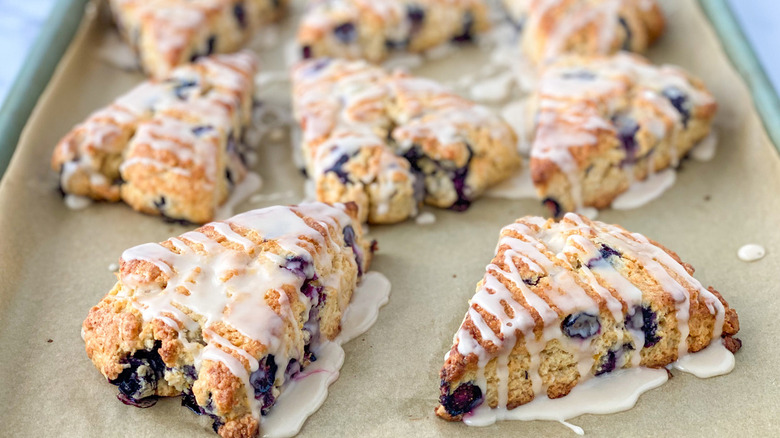 glazed lemon blueberry scones