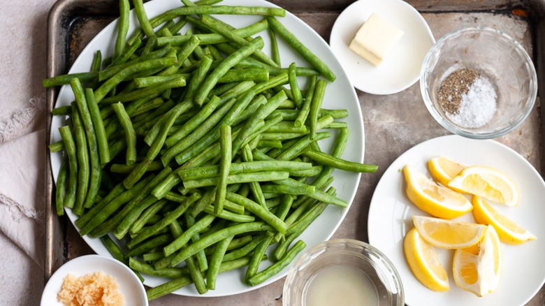 ingredients for lemon green beans