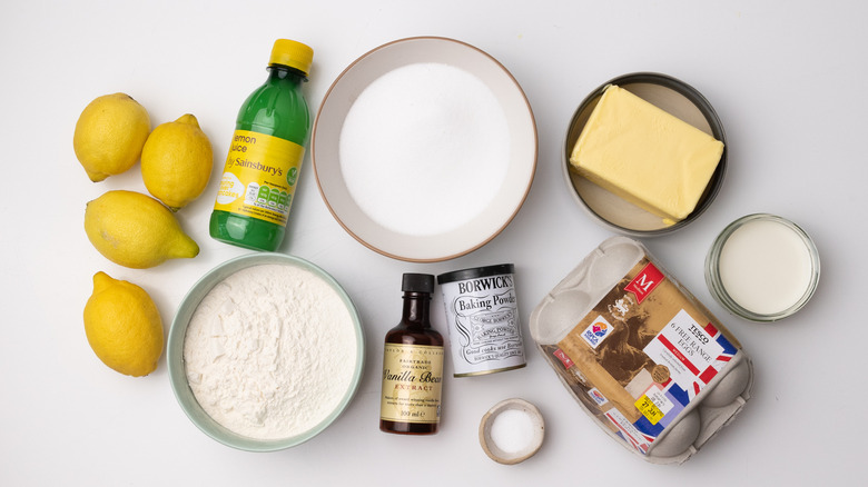Ingredients for lemon meringue cupcakes 