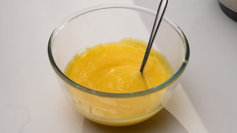 Lemon curd in a bowl