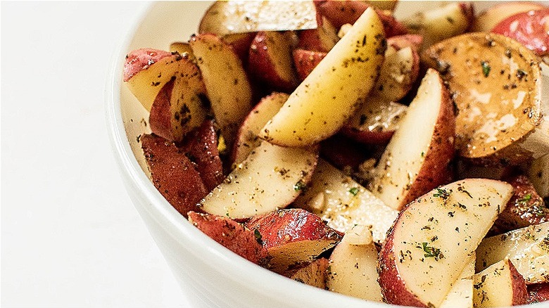 potatoes covered in marinade