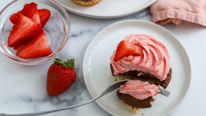 cupcake with pink frosting