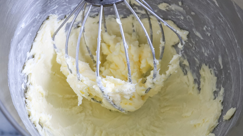 butter in mixing bowl