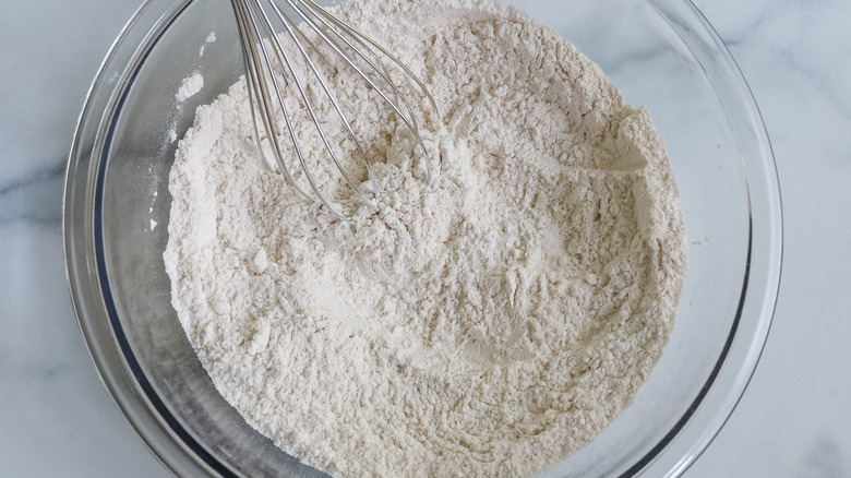 flour in a clear bowl