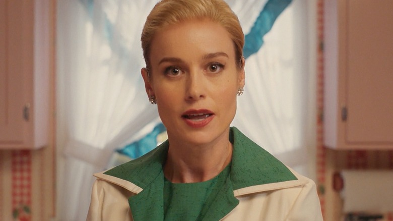 Brie Larson with green collar