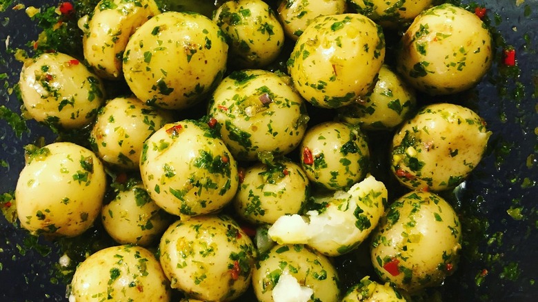 small potatoes in salsa verde