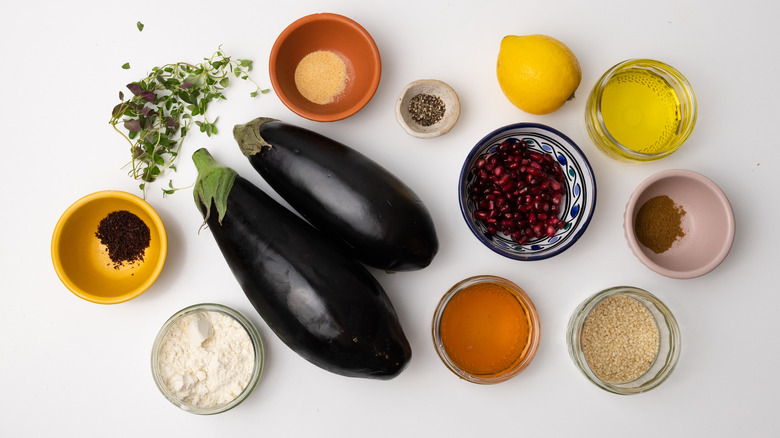 ingredients for fried eggplant 