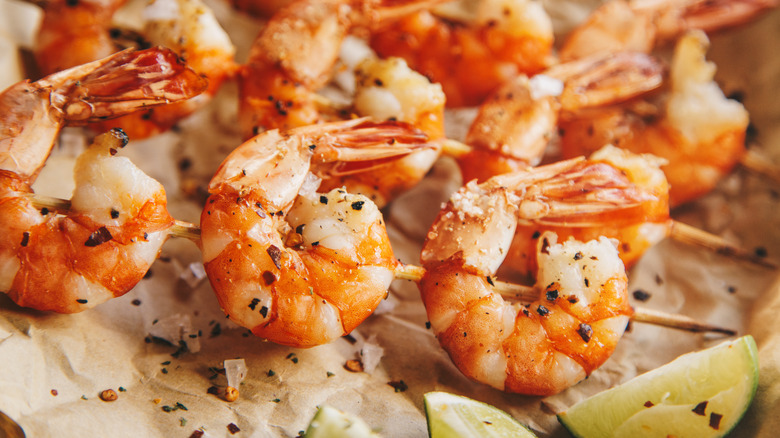 grilled shrimp on skewer