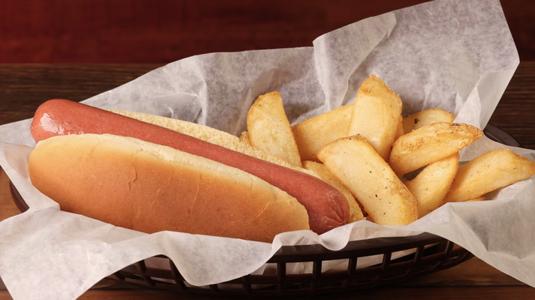 Texas Roadhouse's kids meal hot dog and fries