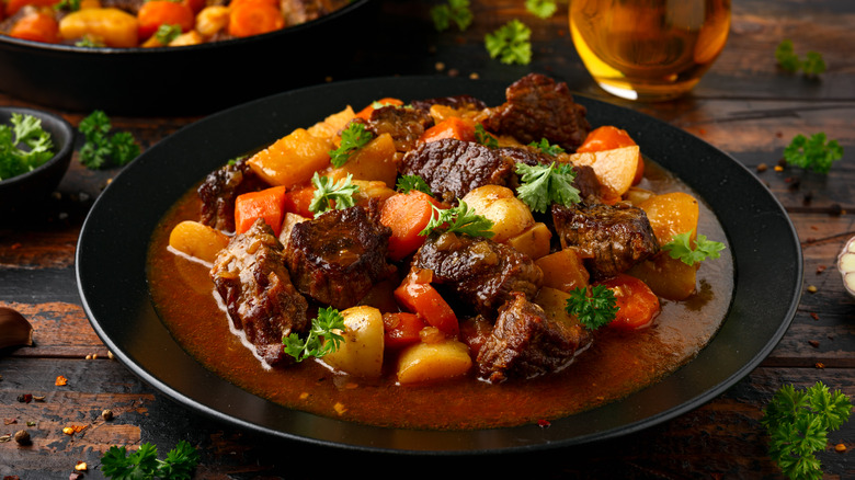 Beef stew with carrots and potatoes