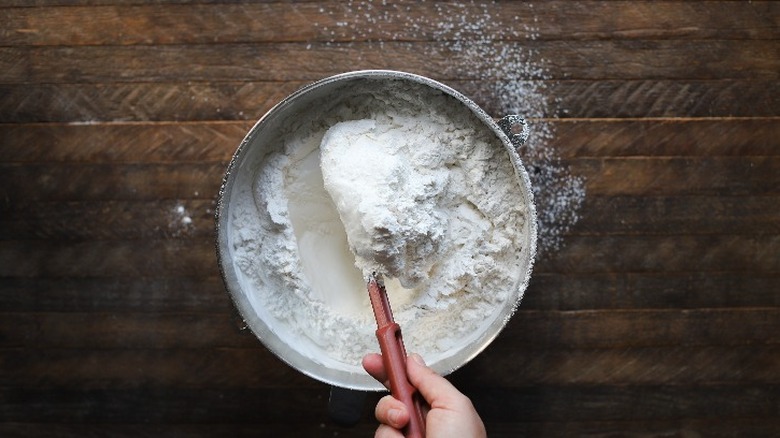 Folding in dry ingredients