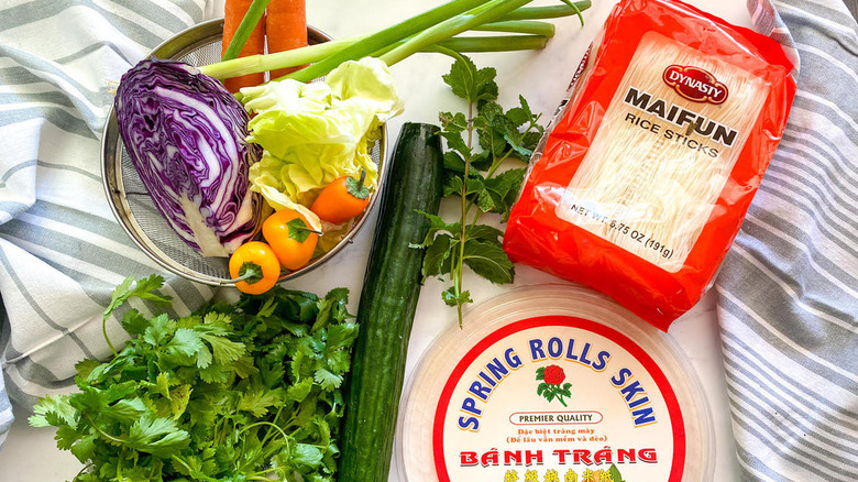 ingredients for spring rolls